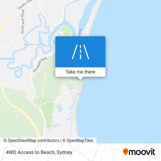 Mapa 4WD Access to Beach