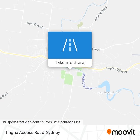 Tingha Access Road map