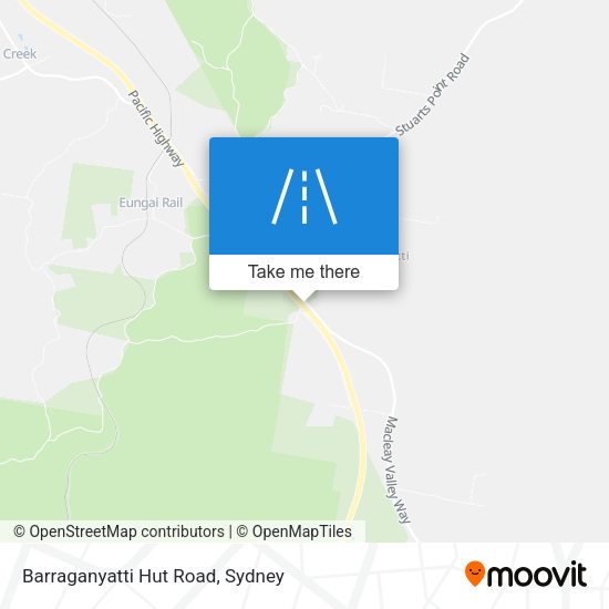 Barraganyatti Hut Road map