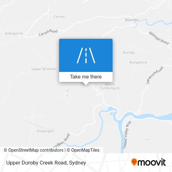 Upper Duroby Creek Road map