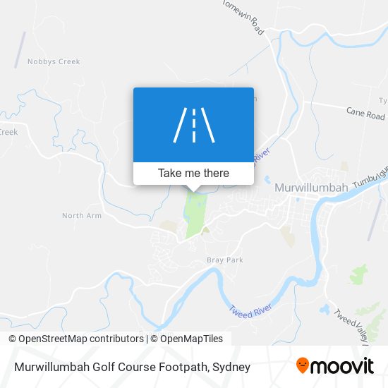 Murwillumbah Golf Course Footpath map