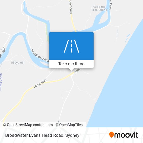 Broadwater Evans Head Road map
