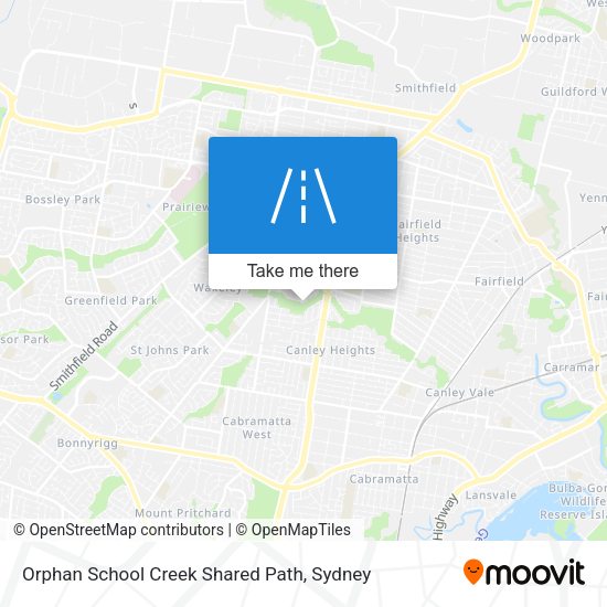 Orphan School Creek Shared Path map