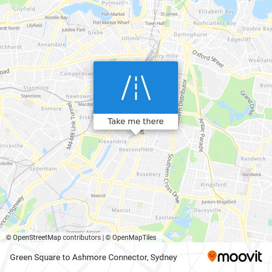 Mapa Green Square to Ashmore Connector