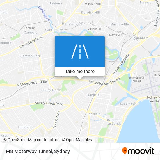 M8 Motorway Tunnel map