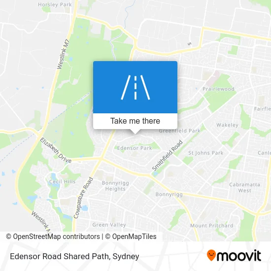Mapa Edensor Road Shared Path