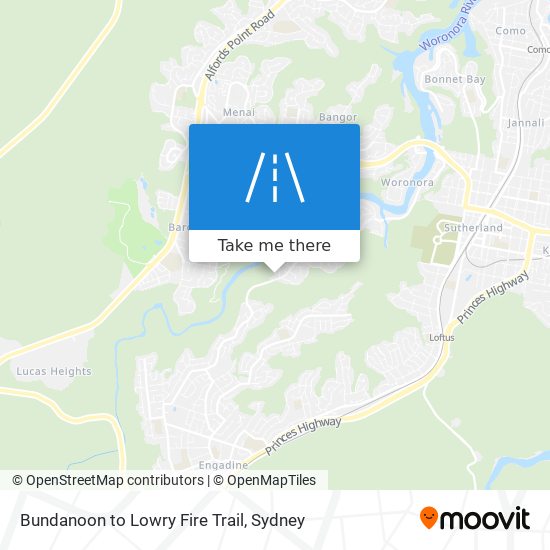 Mapa Bundanoon to Lowry Fire Trail