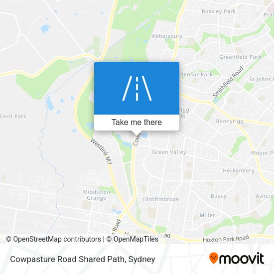 Cowpasture Road Shared Path map