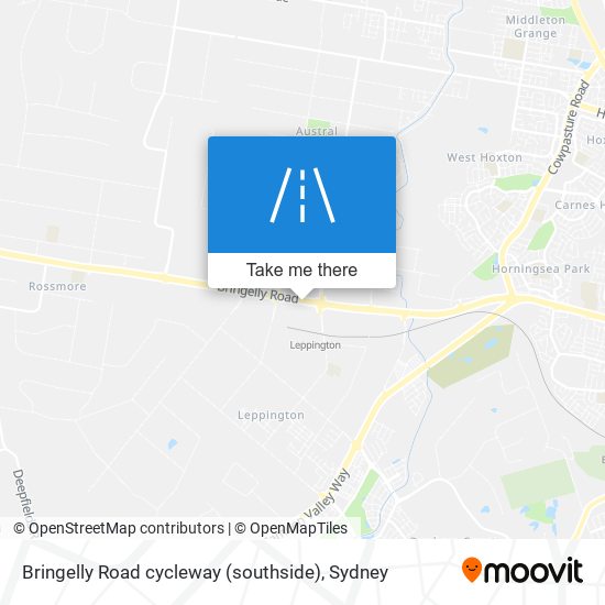 Bringelly Road cycleway (southside) map