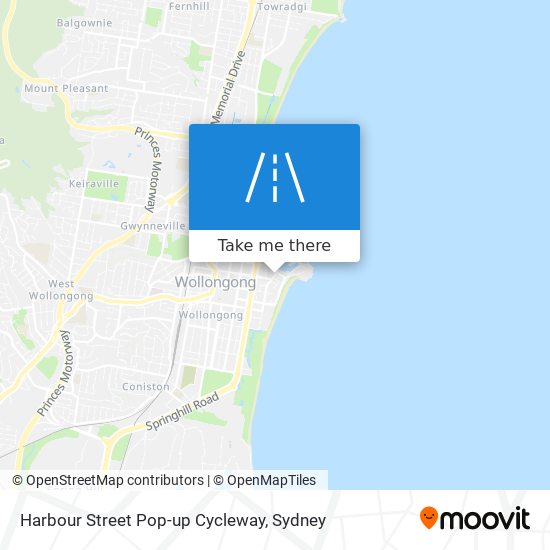Harbour Street Pop-up Cycleway map