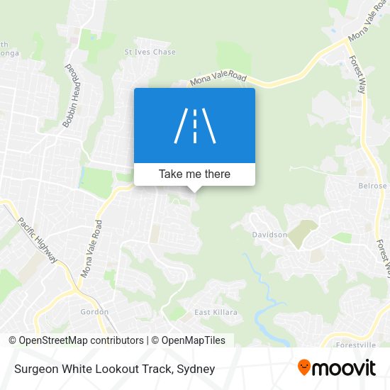Surgeon White Lookout Track map