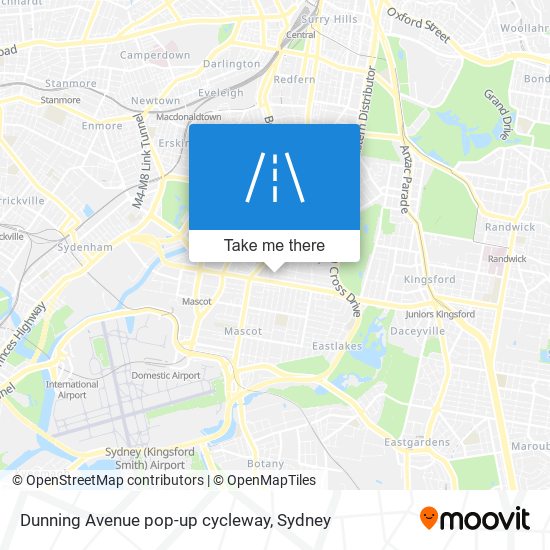 Dunning Avenue pop-up cycleway map