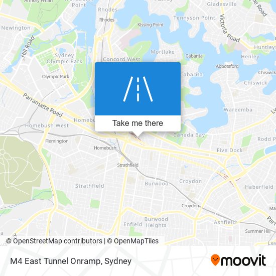 M4 East Tunnel Onramp map