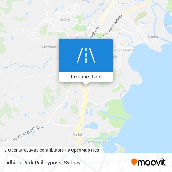 Mapa Albion Park Rail bypass