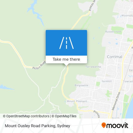 Mount Ousley Road Parking map