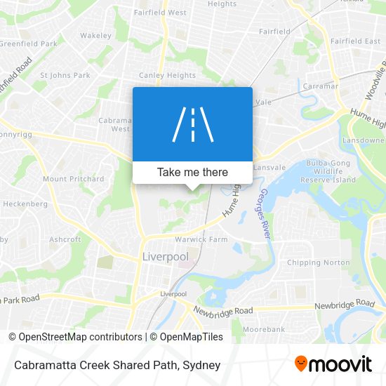 Cabramatta Creek Shared Path map