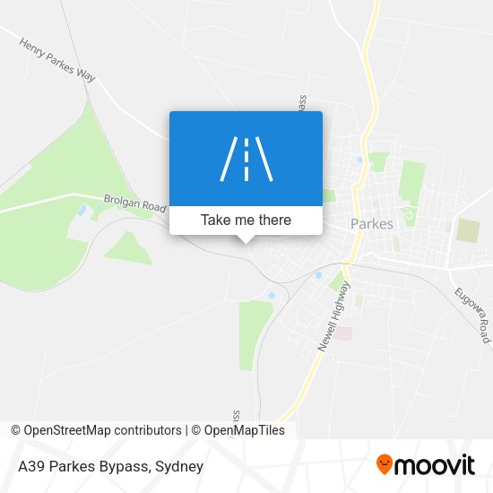 A39 Parkes Bypass map