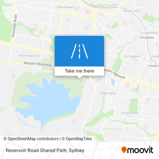 Reservoir Road Shared Path map