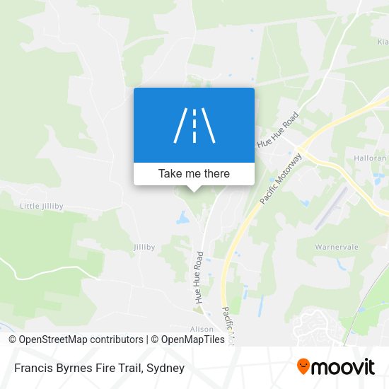 Francis Byrnes Fire Trail map