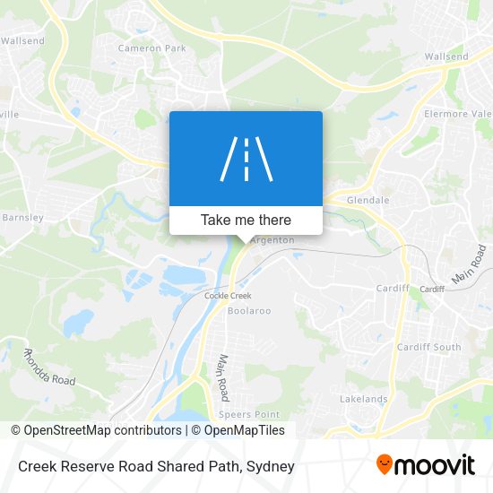 Creek Reserve Road Shared Path map