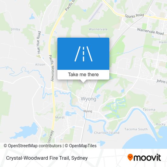 Crystal-Woodward Fire Trail map