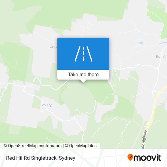 Red Hil Rd Singletrack map