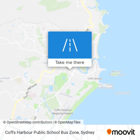 Mapa Coffs Harbour Public School Bus Zone