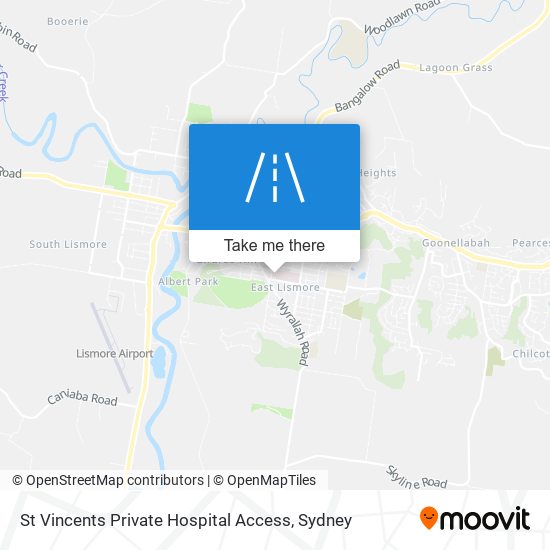 Mapa St Vincents Private Hospital Access