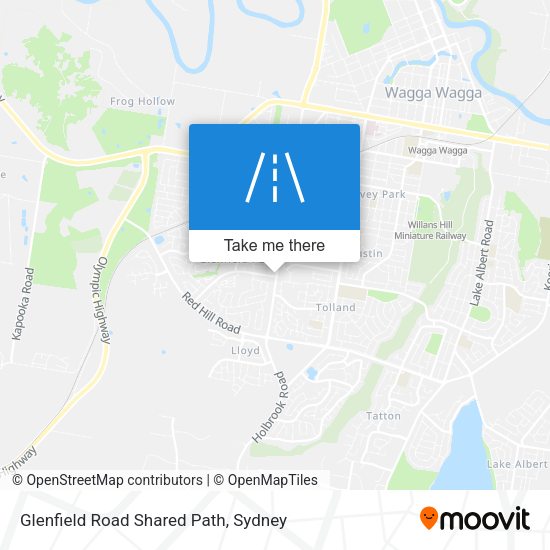 Glenfield Road Shared Path map