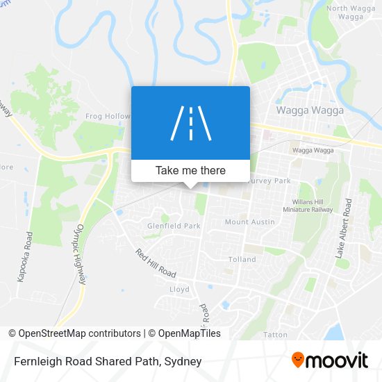 Fernleigh Road Shared Path map