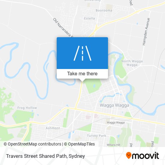 Mapa Travers Street Shared Path