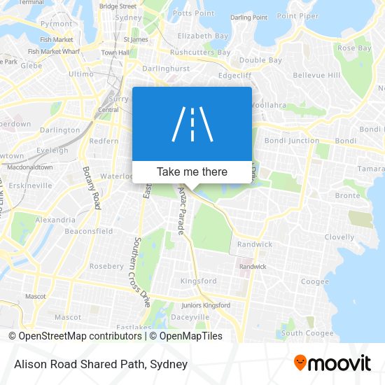 Alison Road Shared Path map