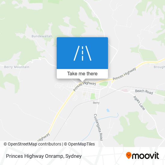 Mapa Princes Highway Onramp