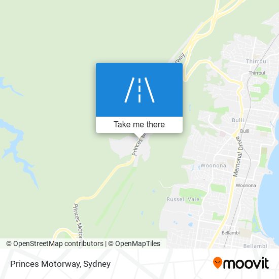 Princes Motorway map