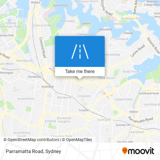 Mapa Parramatta Road