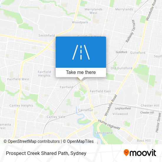 Prospect Creek Shared Path map