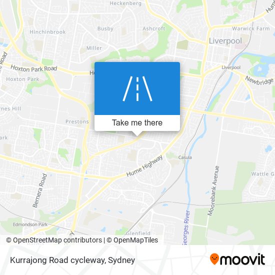 Mapa Kurrajong Road cycleway