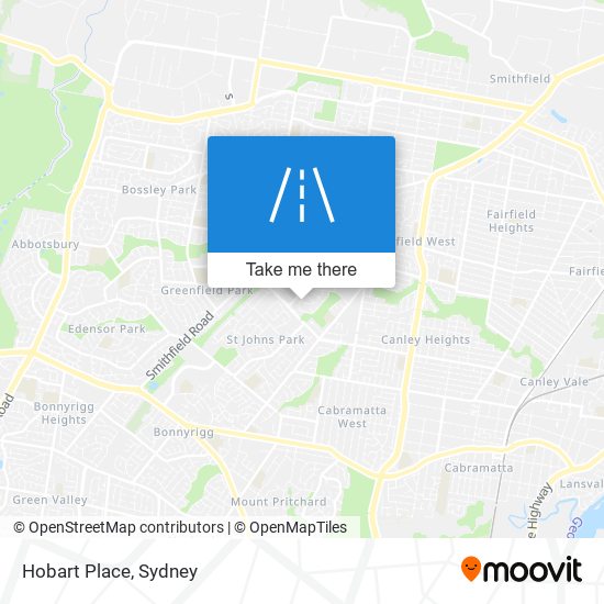 Mapa Hobart Place