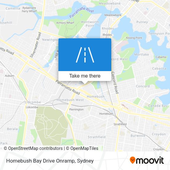 Homebush Bay Drive Onramp map