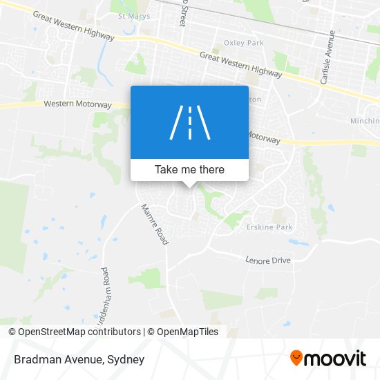 Bradman Avenue map