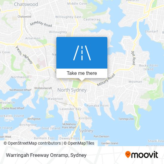 Warringah Freeway Onramp map