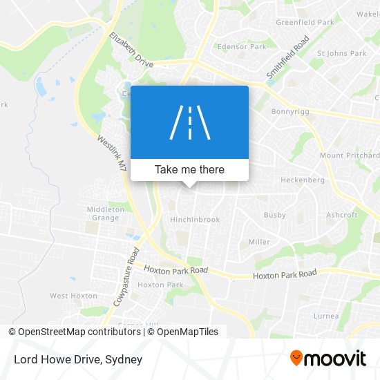 Mapa Lord Howe Drive