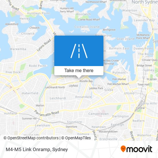 M4-M5 Link Onramp map