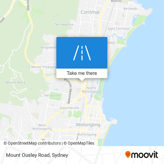 Mapa Mount Ousley Road