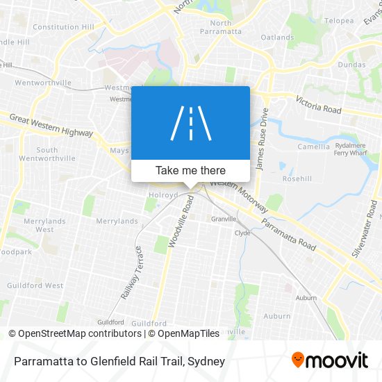 Parramatta to Glenfield Rail Trail map