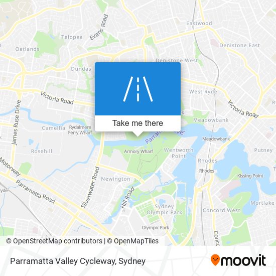 Parramatta Valley Cycleway map