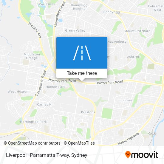 Liverpool–Parramatta T-way map