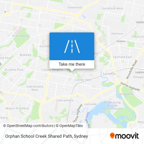 Mapa Orphan School Creek Shared Path