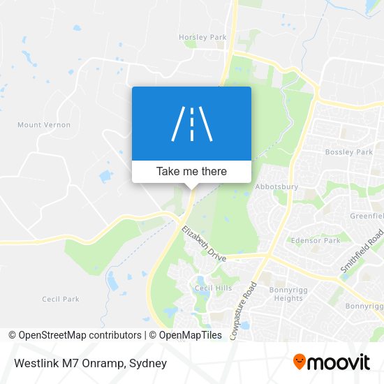 Westlink M7 Onramp map