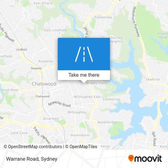 Mapa Warrane Road